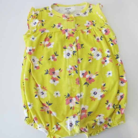 Bundle of 4 Toddler Girl Carter's Onesies Shirts Size 12 months GUC - Picture 6 of 6